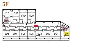 Map of the 5th floor of the main building at Inawashiro Kanko Hotel