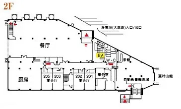 猪苗代旅游酒店主楼二楼的平面图